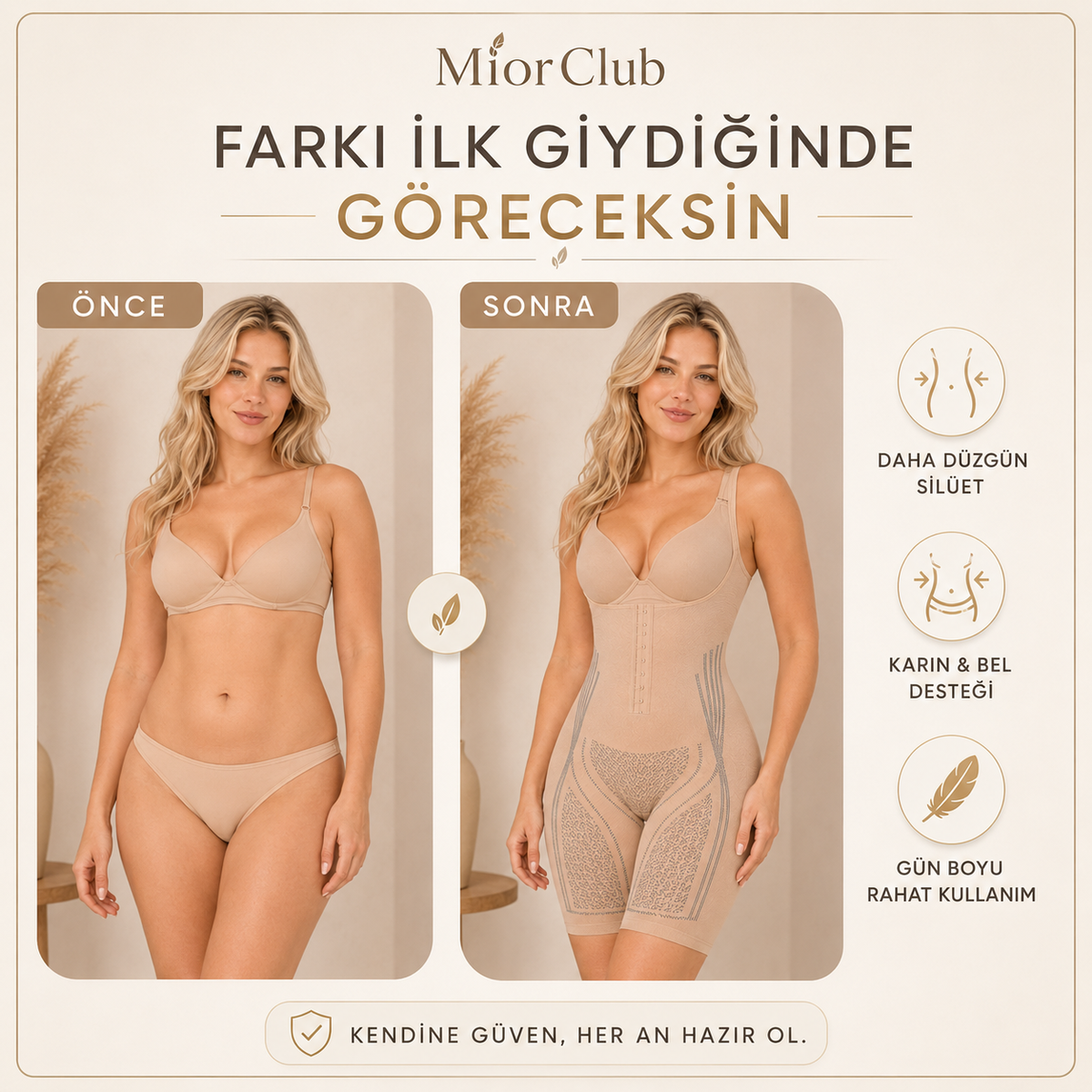 MiorClub Tüm Vücut Toparlayıcı ve Şekillendirici Korse