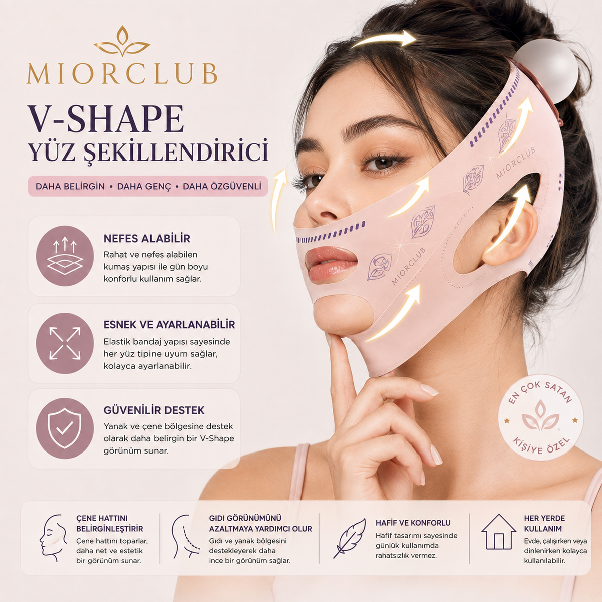 MiorClub V-Shape Yüz ve Çene Şekillendirici Bant