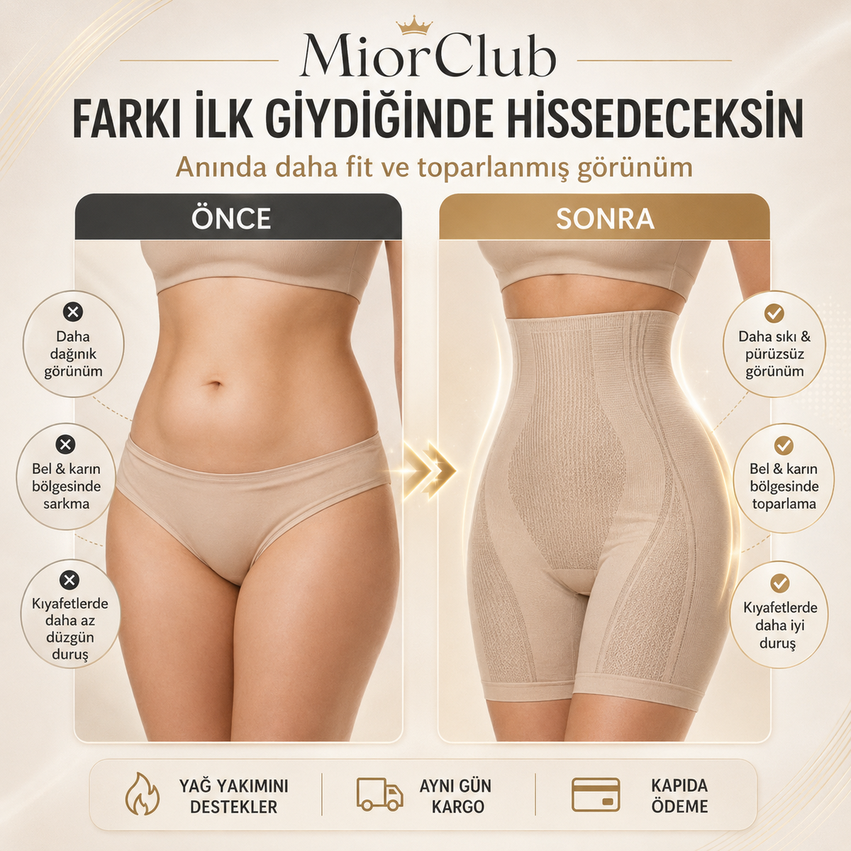 Yüksek Bel Yağ Yakıcı Toparlayıcı Şort Korse