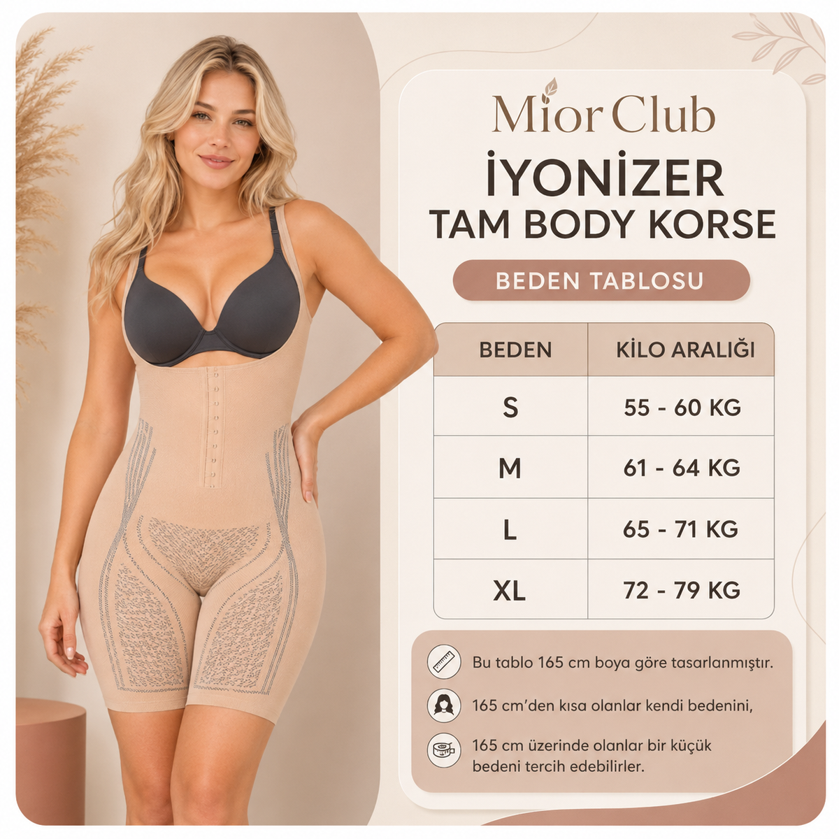 MiorClub Tüm Vücut Toparlayıcı ve Şekillendirici Korse