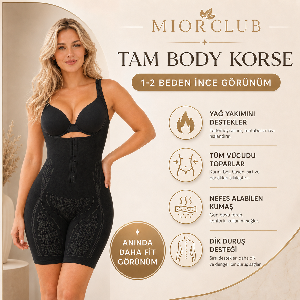 MiorClub Tüm Vücut Toparlayıcı ve Şekillendirici Korse