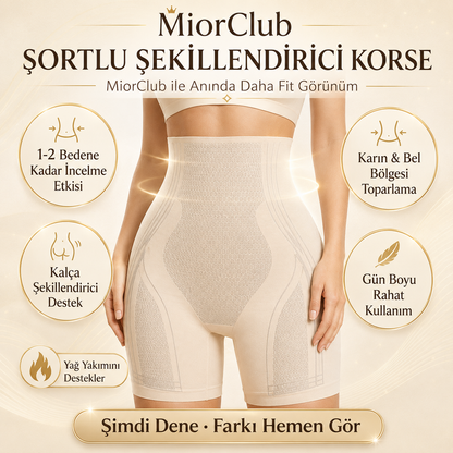 Yüksek Bel Yağ Yakıcı Toparlayıcı Şort Korse
